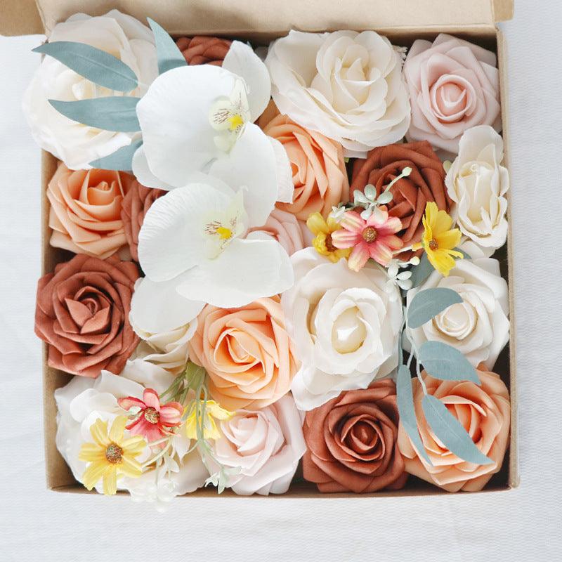 Simulation Flowers Boxed Flowers Wedding Birthday Party Gift Flower Box DIY Home Decoration Flowers